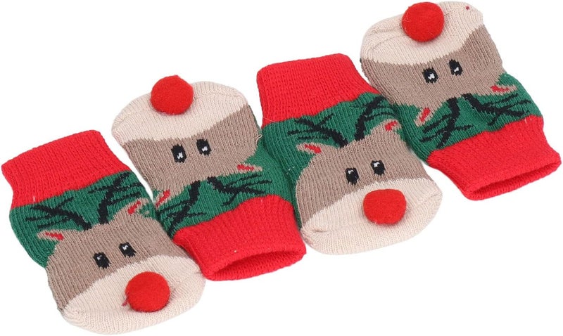 woobles Christmas Socks for Dogs, Warm Dog Paws, Deer Print, Stain Resistant and Comfortable. - Image 4